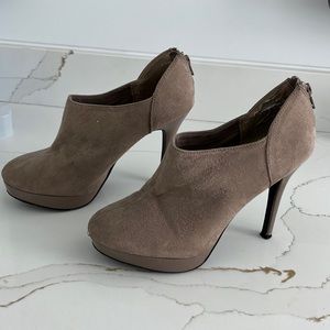 Beige, platform, boot shoes